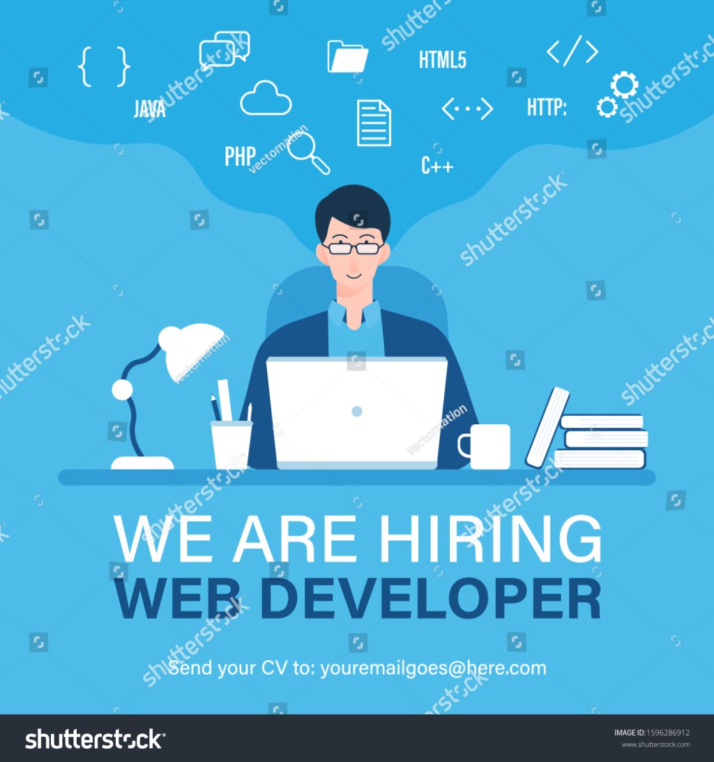 Picture of: Web Developer Job Vacancy Template Programmer Stock Vector