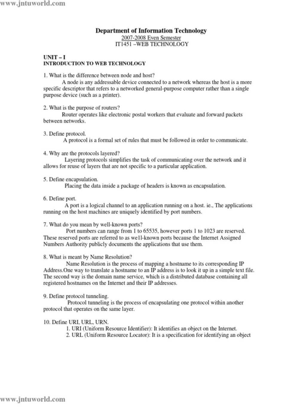 Picture of: Web – Technology (Questions & Answers For Lab Viva)  PDF